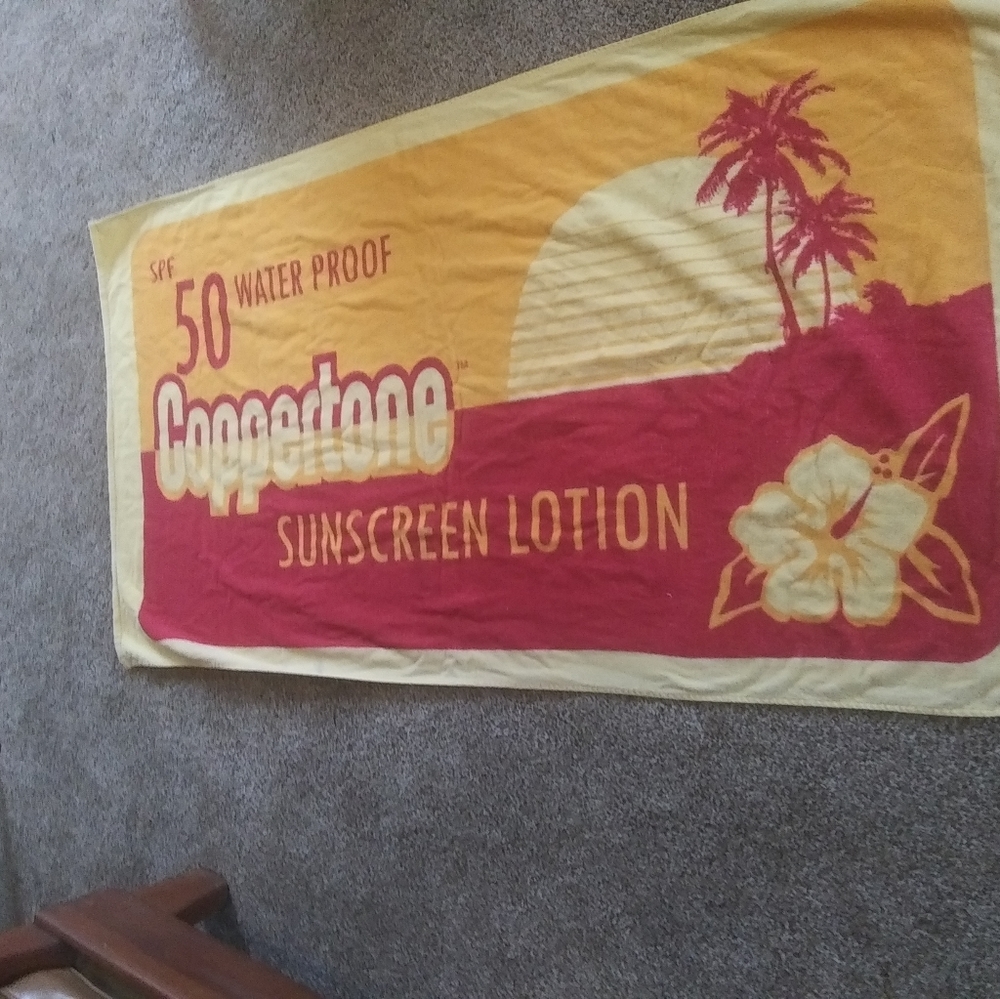 Coppertone Sunscreen Lotion Beach Towel